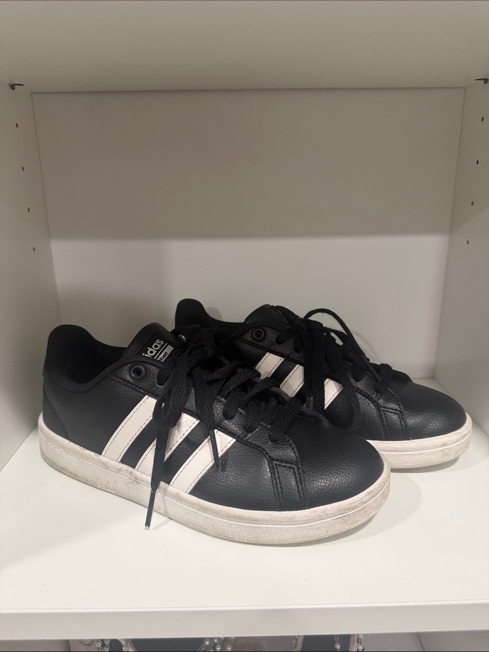 adidas Black Sneakers with White Three-Stripes